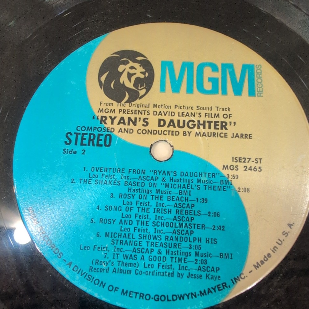 Ryan\'s Daughter Soundtrack Vinyl LP Maurice Jarre MGM Records ISE-27 ST 1970 - Picture 6 of 8